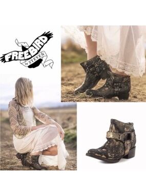 FreeBird Phlow Harness black and gold Boots